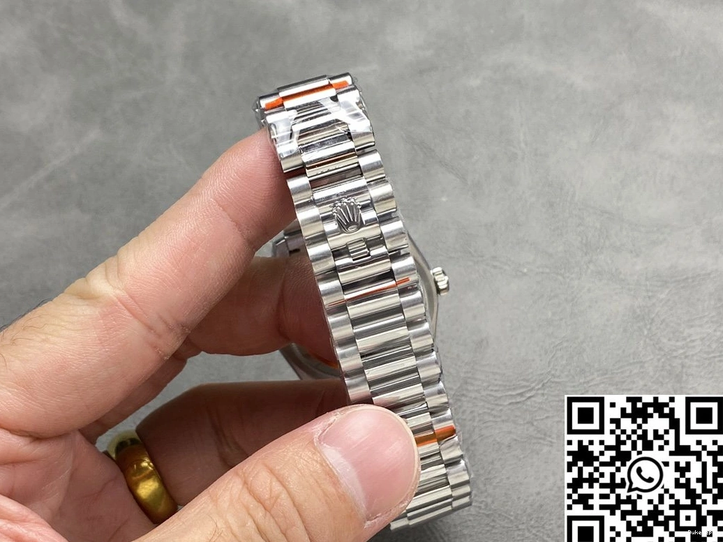 36mm Dial Day QF 128239-0023 Blue Rolex Factory Tungsten Date Steel v5 1019